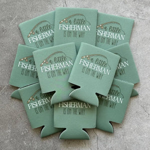 A Little Fisherman Is On the Way Baby Boy Shower Can Coolers