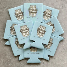 Load image into Gallery viewer, A Locally Grown is On The Way Baby Shower Can Coolers Mason Jar Gingham
