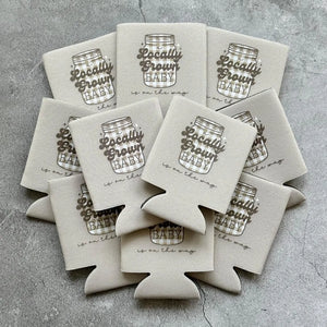 A Locally Grown is On The Way Baby Shower Can Coolers Mason Jar Gingham