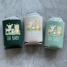 Load image into Gallery viewer, Oh Baby Woodland Animal Baby Shower Can Coolers
