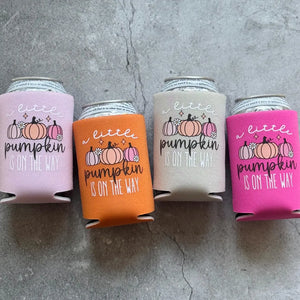 A Little Pumpkin Is On The Way Fall Baby Shower Can Coolers