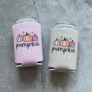 A Little Pumpkin Is On The Way Fall Baby Shower Can Coolers