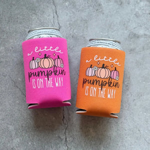 A Little Pumpkin Is On The Way Fall Baby Shower Can Coolers