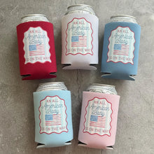 Load image into Gallery viewer, An All American Baby is On The Way Baby Shower Can Coolers USA America Patriotic
