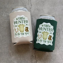 Load image into Gallery viewer, A Little Hunter Is On the Way Baby Boy Shower Can Coolers
