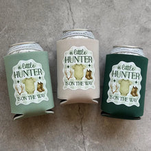 Load image into Gallery viewer, A Little Hunter Is On the Way Baby Boy Shower Can Coolers
