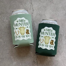 Load image into Gallery viewer, A Little Hunter Is On the Way Baby Boy Shower Can Coolers
