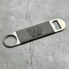 Load image into Gallery viewer, Custom Engraved Vegan Leather Dad Bottle Openers
