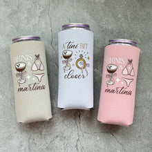 Load image into Gallery viewer, A Tini Bit Closer and Bikinis &amp; Martinis Bachelorette Slim Can Coolers
