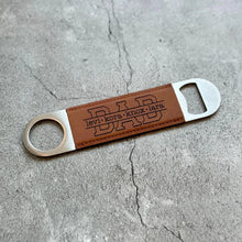Load image into Gallery viewer, Custom Engraved Vegan Leather Dad Bottle Openers
