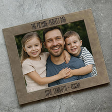 Load image into Gallery viewer, Custom Picture Perfect Dad Vegan Leather 8x10 Laser Engraved Picture Frame Father&#39;s Day Gift
