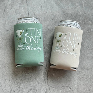 A Tini One is On The Way Martini Themed Baby Shower Can Coolers