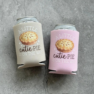 A Little Cutie Pie Is On The Way October November Fall Autumn Baby Shower Party Favor Can Coolers