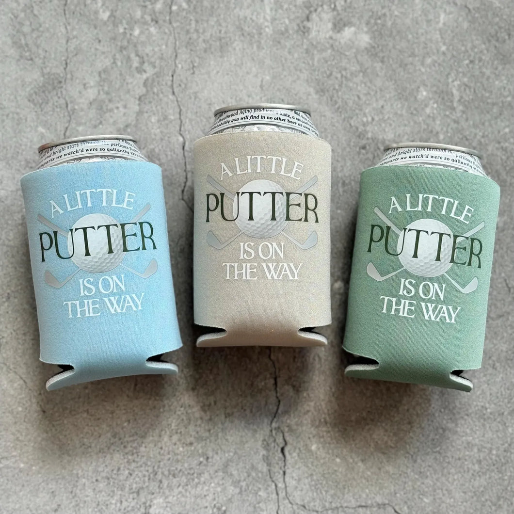 A Little Putter Is On the Way Golf Theme Baby Boy Shower Can Coolers