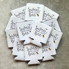 Load image into Gallery viewer, Sweet as Can Bee Gender Neutral Gender Reveal Baby Shower Can Coolers
