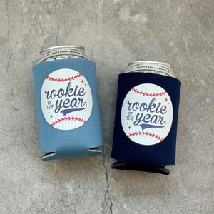 Rookie of the Year First Birthday Baseball Can Coolers