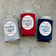 Load image into Gallery viewer, Rookie of the Year First Birthday Baseball Can Coolers
