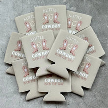 Load image into Gallery viewer, A Little Cowboy Is On the Way Baby Boy Shower Can Coolers
