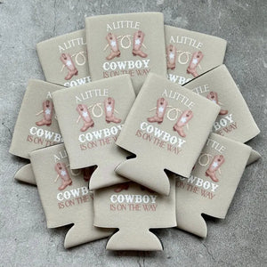 A Little Cowboy Is On the Way Baby Boy Shower Can Coolers
