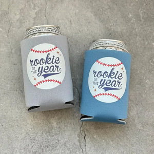 Rookie of the Year First Birthday Baseball Can Coolers