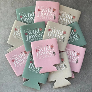 A Little Wildflower is On Her Way Baby Girl Shower Can Coolers