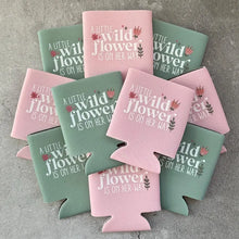 Load image into Gallery viewer, A Little Wildflower is On Her Way Baby Girl Shower Can Coolers
