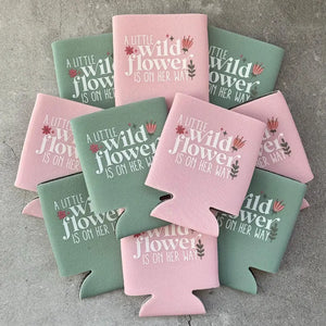 A Little Wildflower is On Her Way Baby Girl Shower Can Coolers