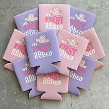 Load image into Gallery viewer, First Rodeo Girls First 1st Birthday Can Coolers Cowgirl
