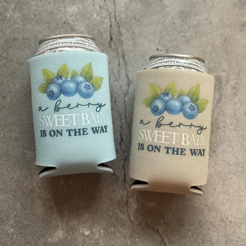 A Berry Sweet Baby Is On the Way Blueberry Baby Boy Shower Can Coolers