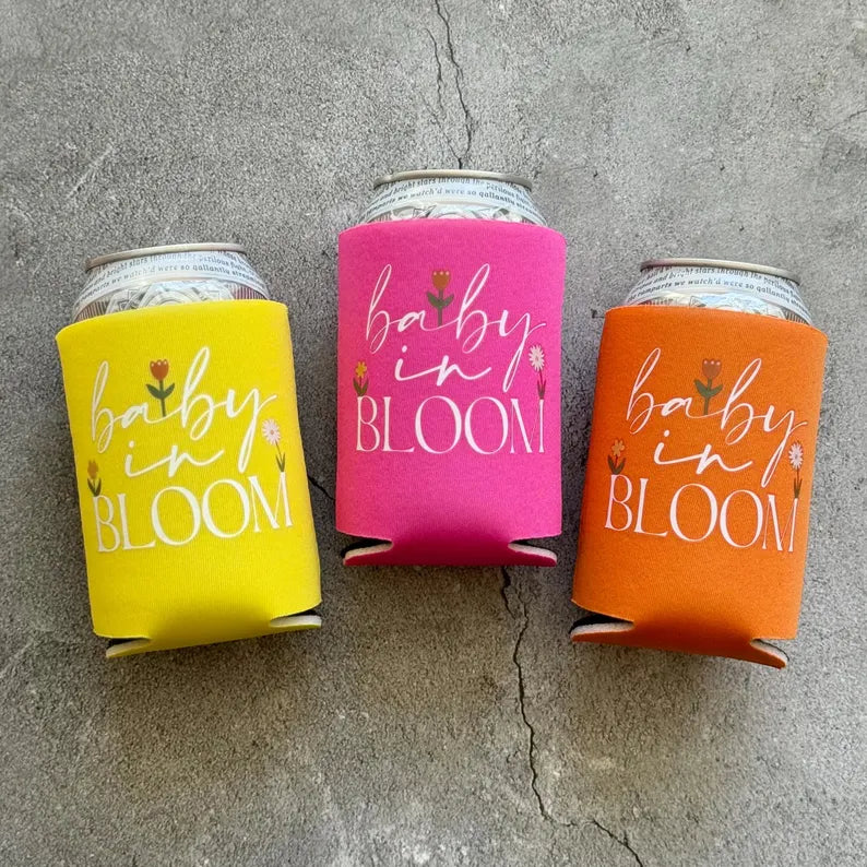 Baby in Bloom Baby Girl Shower Can Coolers Bright