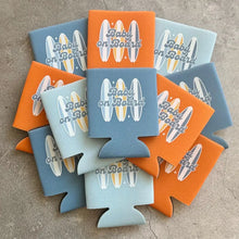 Load image into Gallery viewer, Baby on Board Retro Surfboard Baby Boy Baby Shower Can Coolers
