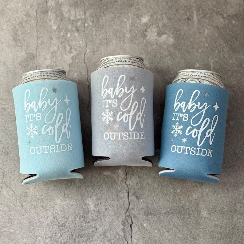 Baby It's Cold Outside Baby Shower Can Coolers Winter Christmas December January