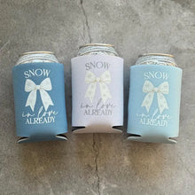 Load image into Gallery viewer, Snow In Love Already Baby Shower Can Coolers Winter Christmas December January
