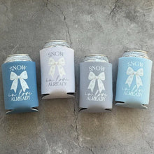 Load image into Gallery viewer, Snow In Love Already Baby Shower Can Coolers Winter Christmas December January
