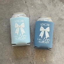 Load image into Gallery viewer, Snow In Love Already Baby Shower Can Coolers Winter Christmas December January
