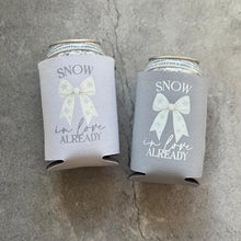 Load image into Gallery viewer, Snow In Love Already Baby Shower Can Coolers Winter Christmas December January
