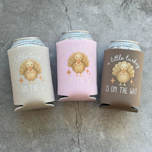 Load image into Gallery viewer, A Little Turkey Is On The Way November Fall Autumn Thanksgiving Baby Shower Party Favor Can Coolers
