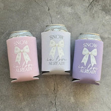 Load image into Gallery viewer, Snow In Love Already Baby Shower Can Coolers Winter Christmas December January
