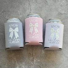Load image into Gallery viewer, Snow In Love Already Baby Shower Can Coolers Winter Christmas December January
