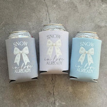 Load image into Gallery viewer, Snow In Love Already Baby Shower Can Coolers Winter Christmas December January
