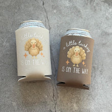 Load image into Gallery viewer, A Little Turkey Is On The Way November Fall Autumn Thanksgiving Baby Shower Party Favor Can Coolers

