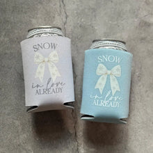 Load image into Gallery viewer, Snow In Love Already Baby Shower Can Coolers Winter Christmas December January
