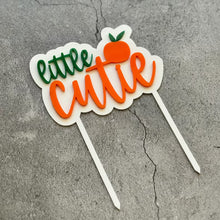 Load image into Gallery viewer, Little Cutie Acrylic Cake Topper - A Little Cutie is On The Way Baby Shower
