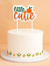 Load image into Gallery viewer, Little Cutie Acrylic Cake Topper - A Little Cutie is On The Way Baby Shower
