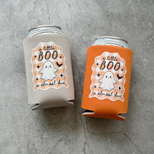 Load image into Gallery viewer, A Little Boo is Almost Due in Pink October Fall Halloween Baby Shower Gender Reveal Party Favor Can Coolers
