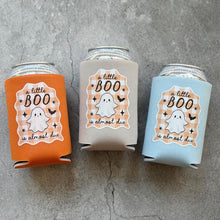 Load image into Gallery viewer, A Little Boo is Almost Due in Pink October Fall Halloween Baby Shower Gender Reveal Party Favor Can Coolers
