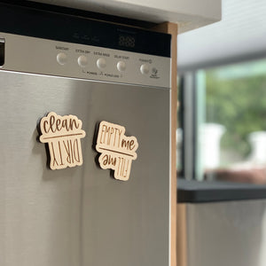 Empty Me Fill Me Laser Engraved Wooden Dishwasher Magnet