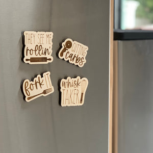Cutting Carbs Laser Engraved Wooden Refrigerator Magnet