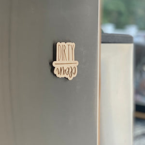 Clean Dirty Laser Engraved Wooden Dishwasher Magnet