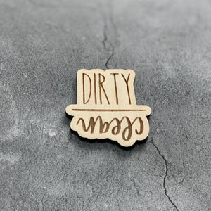 Clean Dirty Laser Engraved Wooden Dishwasher Magnet